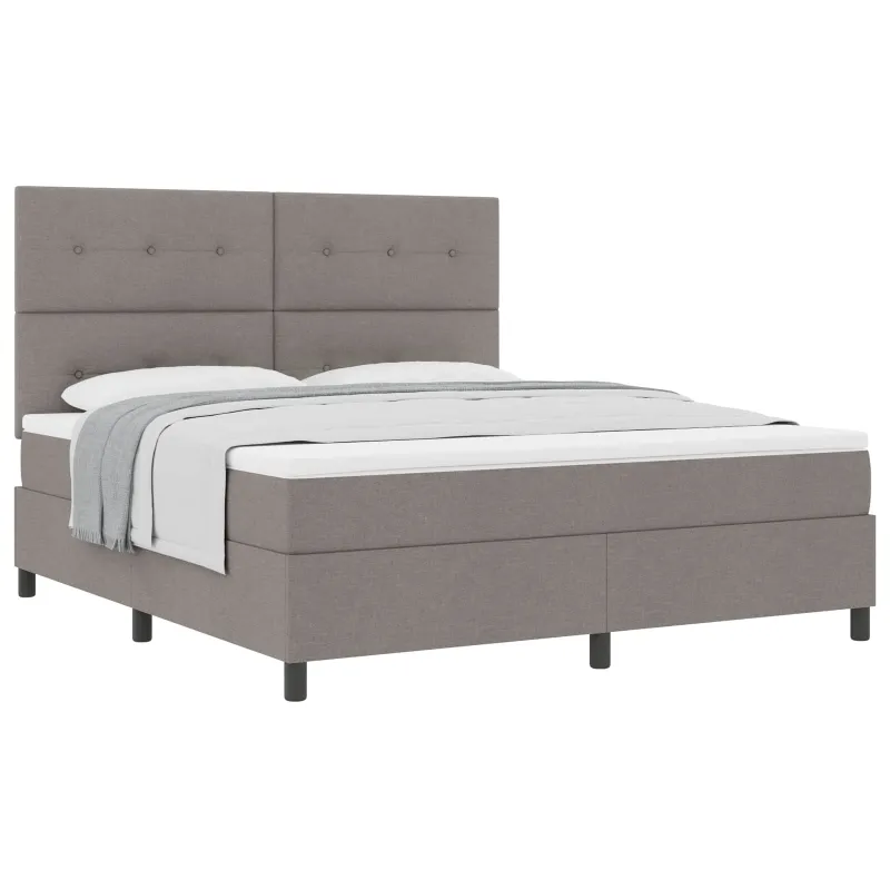 Kiemas lova su čiužiniu su LED Taupe 180 x 200 cm audinys