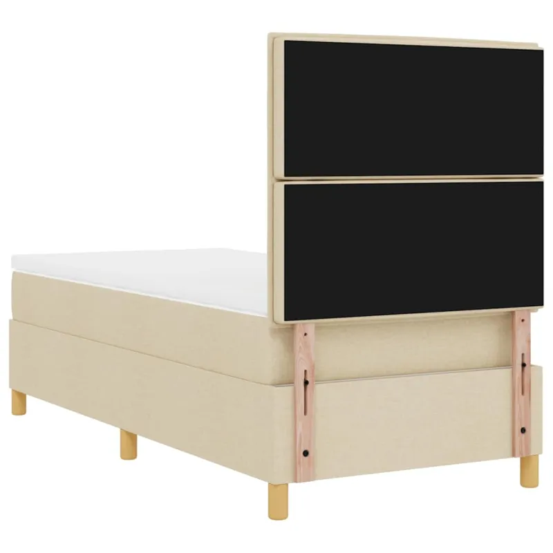 LED Čiužinio Lova su čiužiniu Kreminė 90 x 190 cm audinys