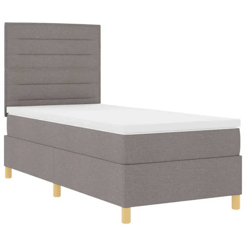LED Čiužinio Lova su čiužiniu Taupe 100 x 200 cm audinys