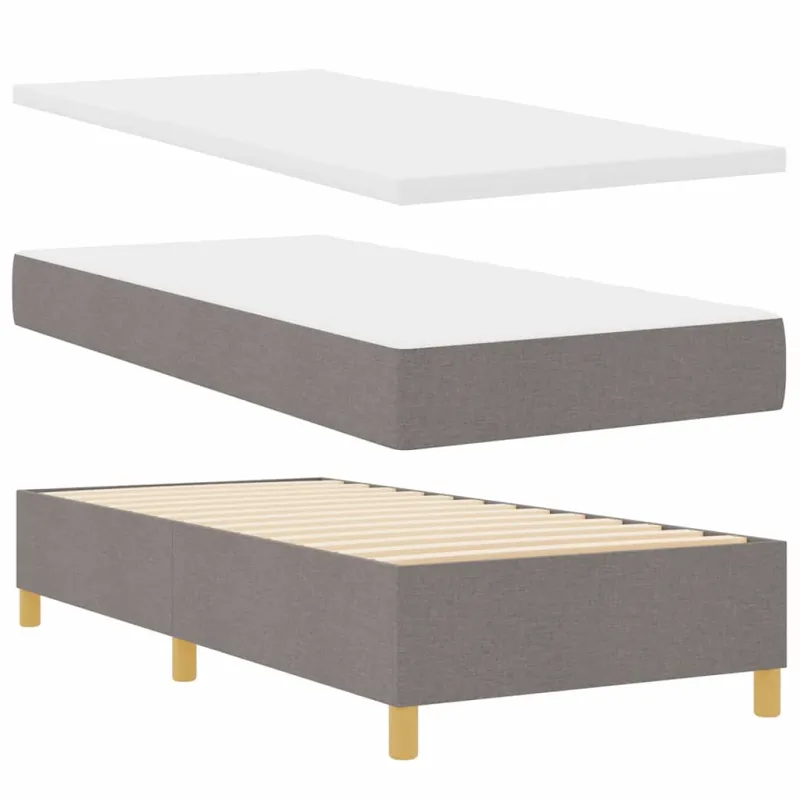 LED Čiužinio Lova su čiužiniu Taupe 100 x 200 cm audinys