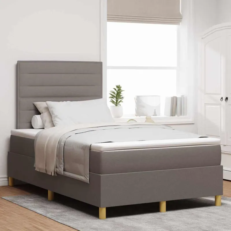 LED Čiužinio Lova su čiužiniu Taupe 120 x 190 cm audinys