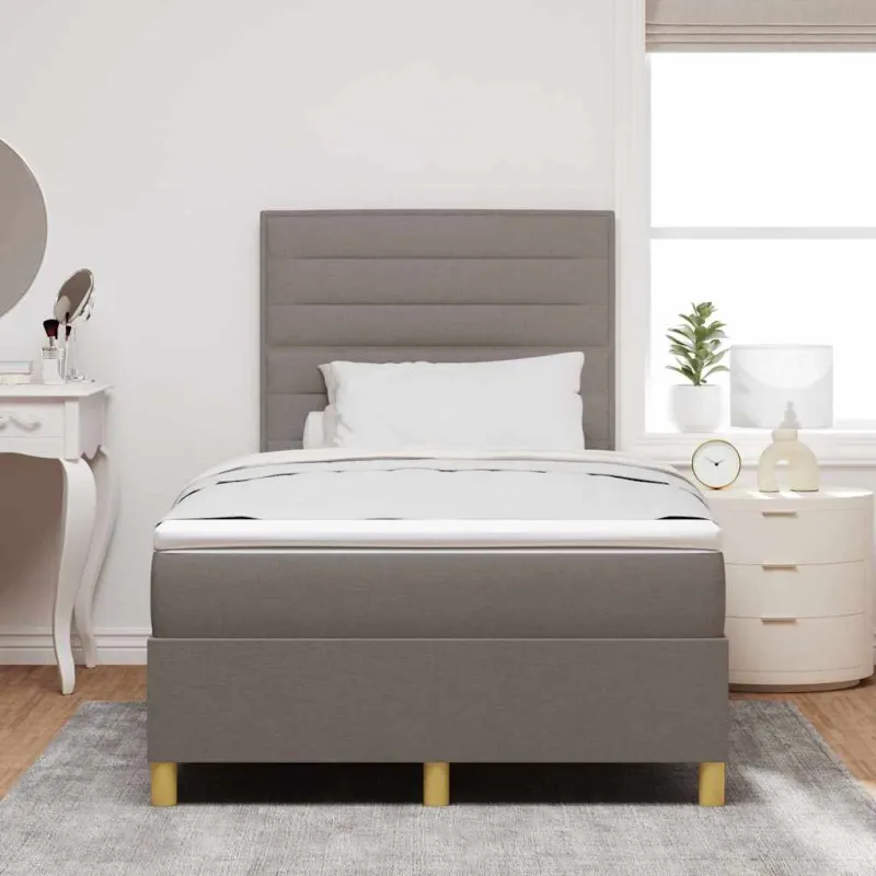 LED Čiužinio Lova su čiužiniu Taupe 120 x 190 cm audinys