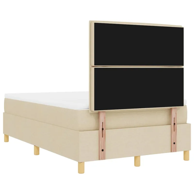 LED Čiužinio Lova su čiužiniu Kreminė 120 x 190 cm audinys