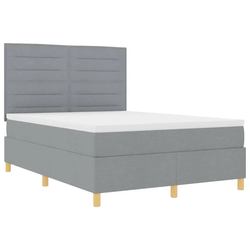 LED Čiužinio Lova Šviesiai pilka 160 x 200 cm audinys