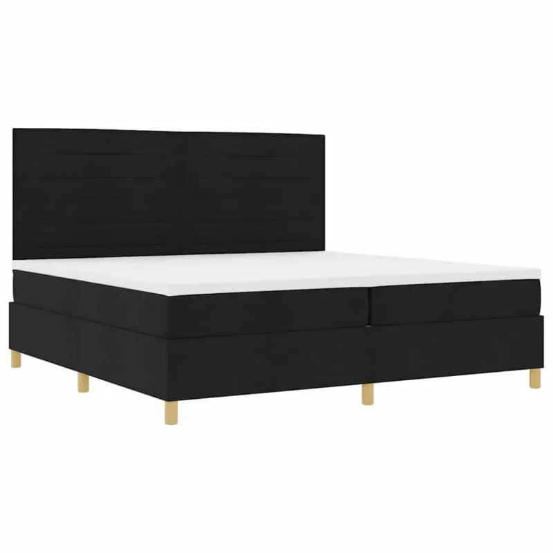 LED Čiužinio Lova su čiužiniu Juoda 200 x 200 cm audinys