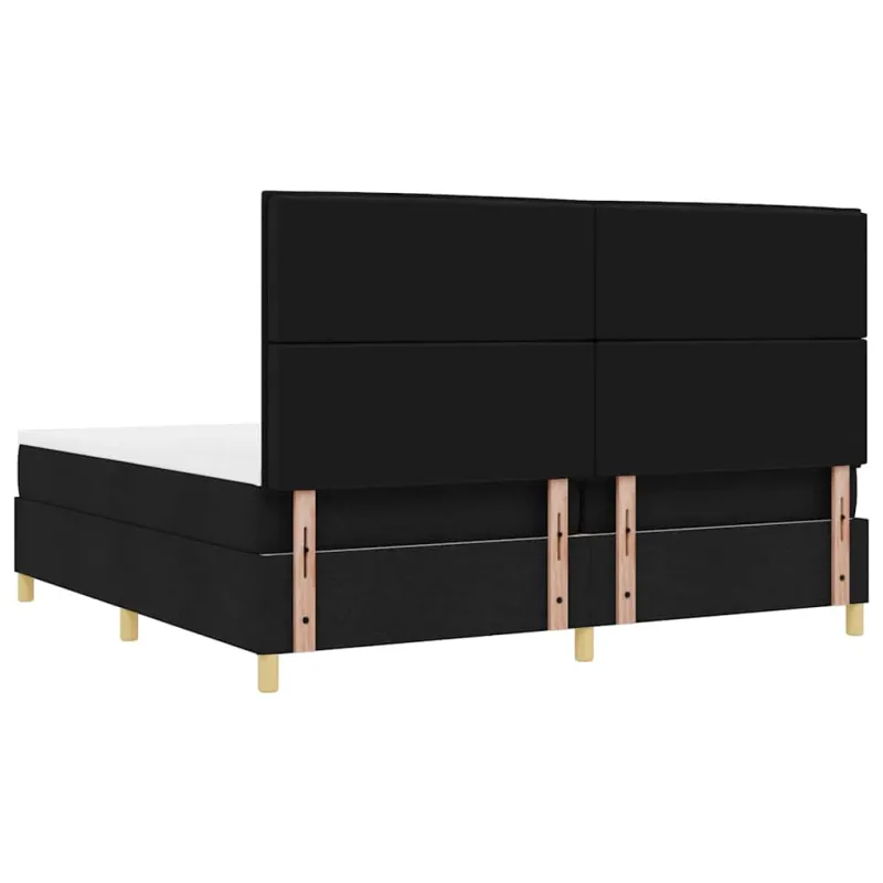 LED Čiužinio Lova su čiužiniu Juoda 200 x 200 cm audinys