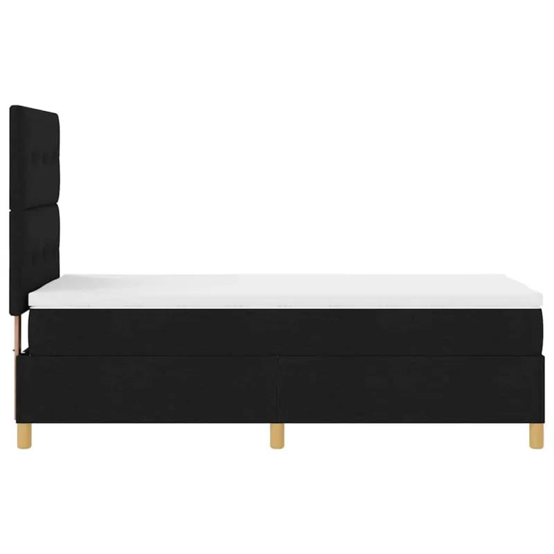 LED Čiužinio Lova su čiužiniu Juoda 90 x 190 cm audinys
