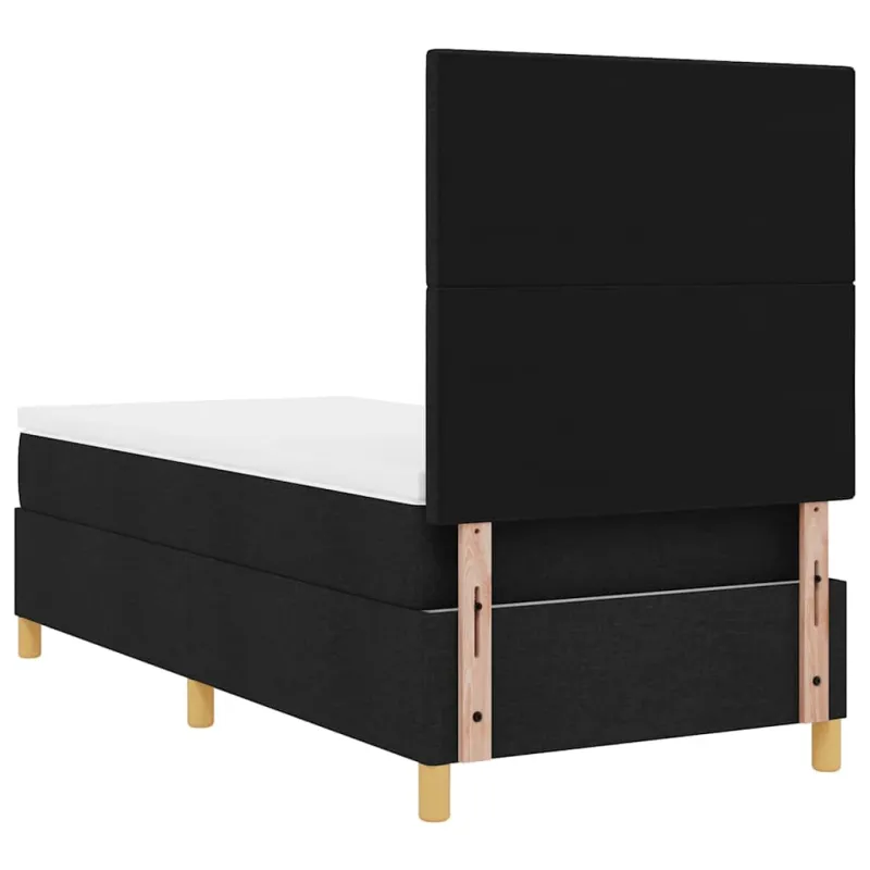LED Čiužinio Lova su čiužiniu Juoda 90 x 190 cm audinys
