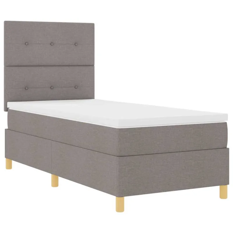 LED Čiužinio Lova su čiužiniu Taupe 90 x 200 cm audinys