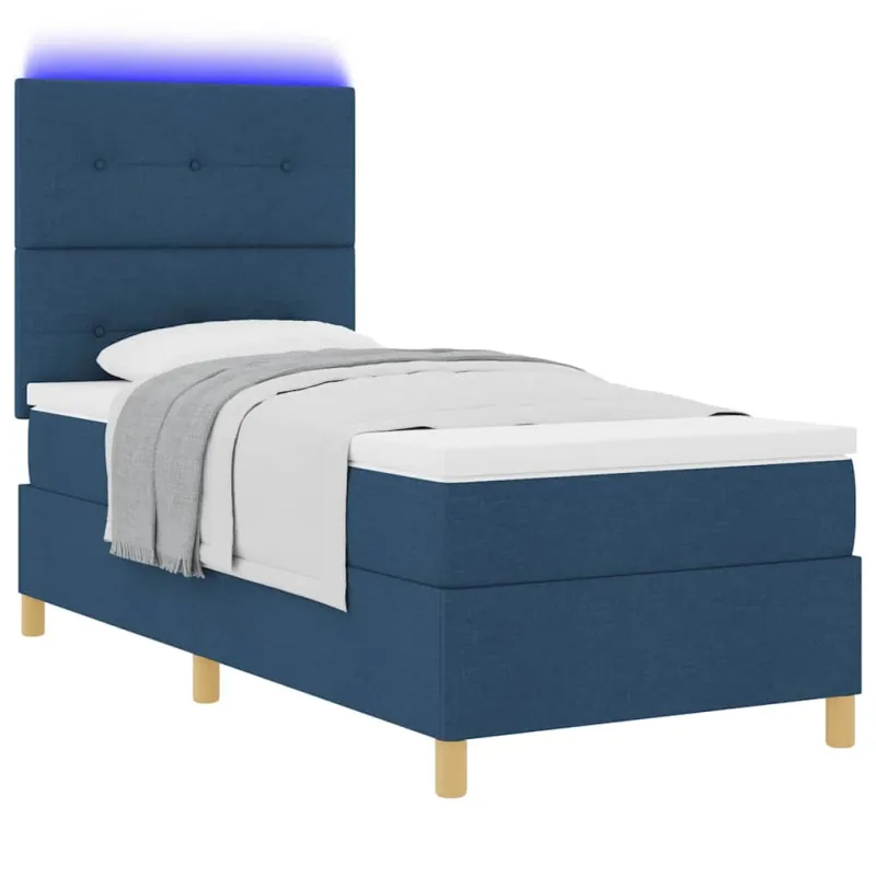 LED Čiužinio Lova su čiužiniu Mėlyna 100 x 200 cm audinys