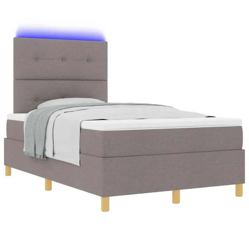 LED Čiužinio Lova su čiužiniu Taupe 120 x 190 cm audinys