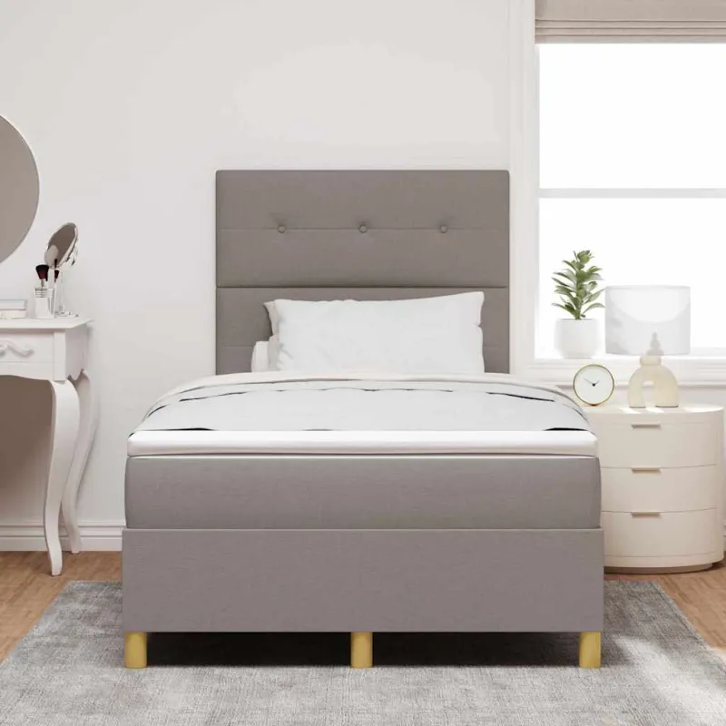LED Čiužinio Lova su čiužiniu Taupe 120 x 200 cm audinys
