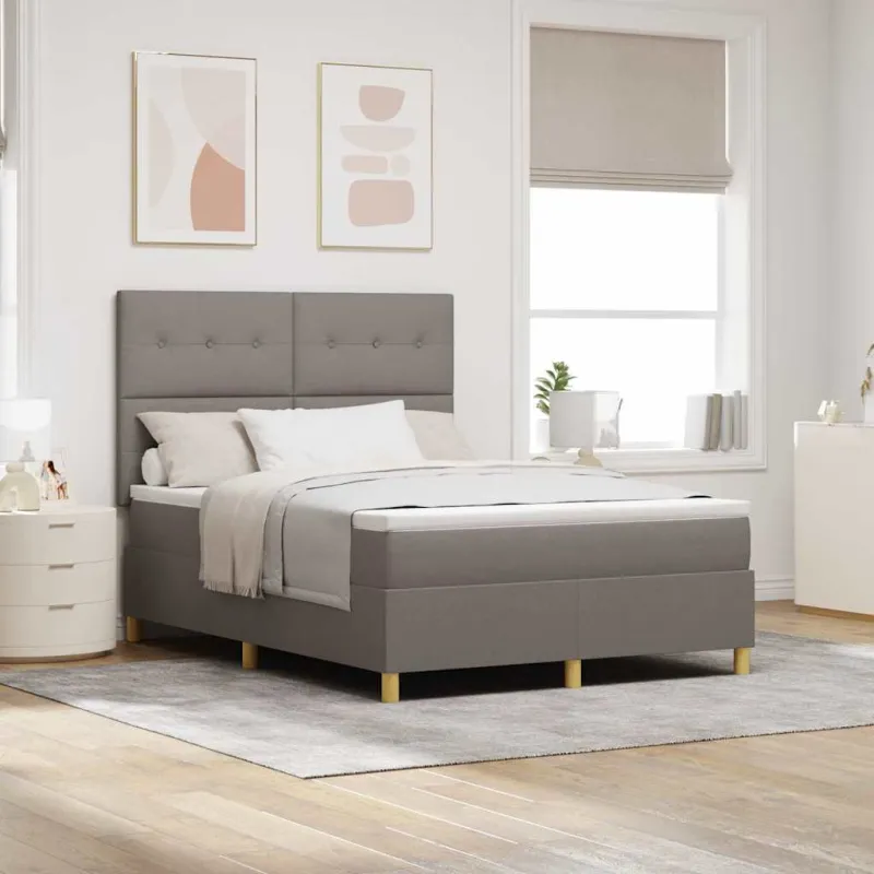 LED Čiužinio Lova su čiužiniu Taupe 140 x 190 cm audinys