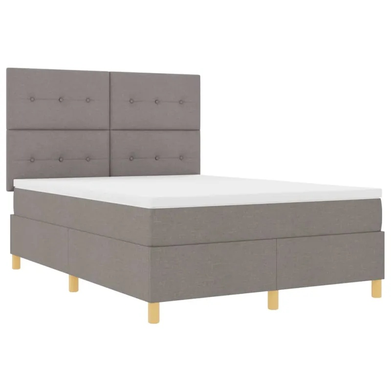 LED Čiužinio Lova su čiužiniu Taupe 140 x 190 cm audinys