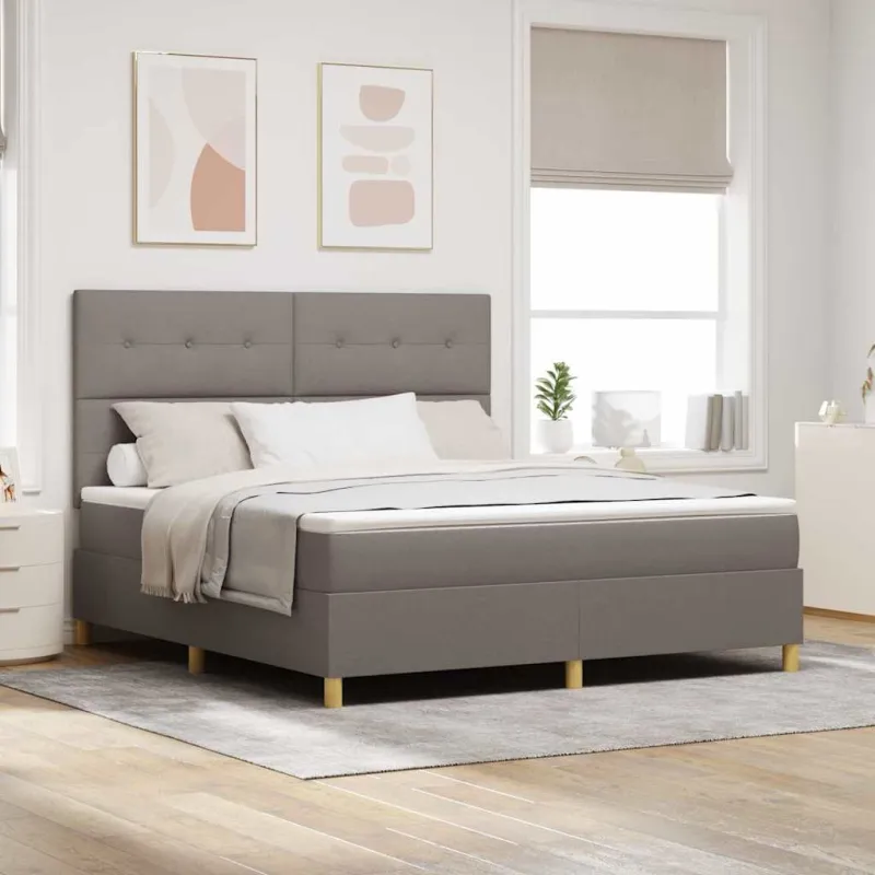 LED Čiužinio Lova su čiužiniu Taupe 180 x 200 cm audinys