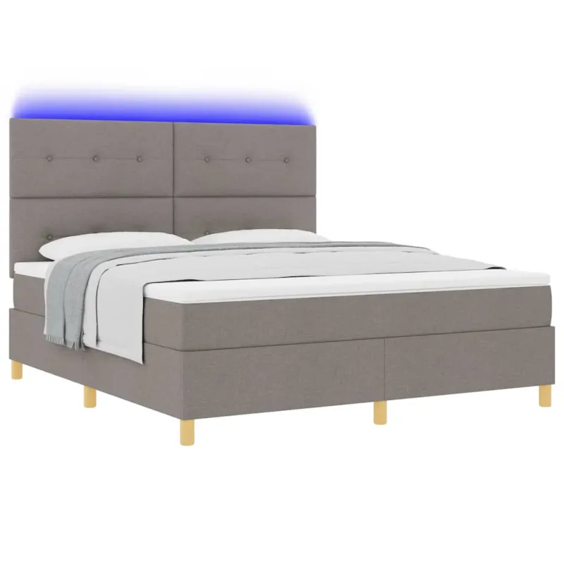 LED Čiužinio Lova su čiužiniu Taupe 180 x 200 cm audinys