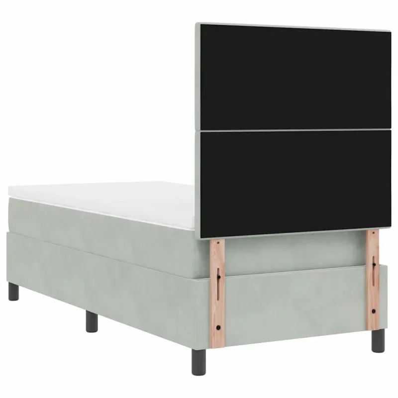 LED Čiužinio Lova Šviesiai pilka 80 x 200 cm Aksomas