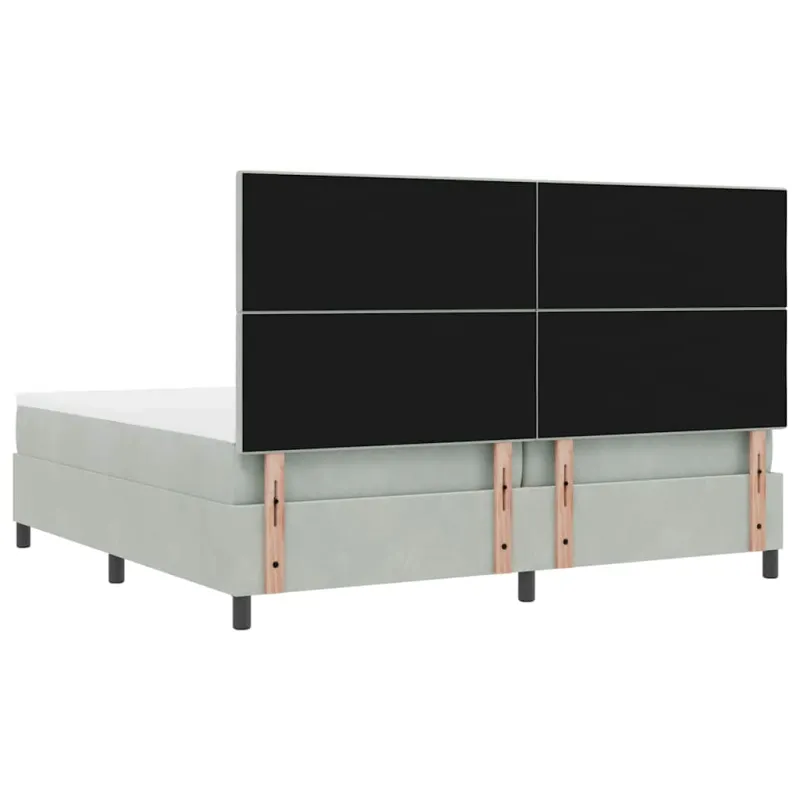 LED Čiužinio Lova Šviesiai pilka 200 x 200 cm Aksomas