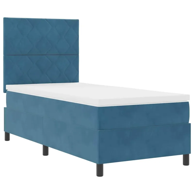LED Čiužinio Lova Tamsiai mėlyna 100 x 200 cm Aksomas