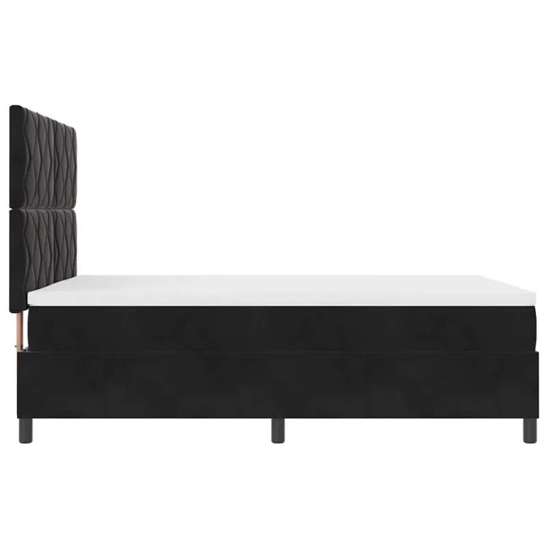 LED Čiužinio Lova su čiužiniu Juodas 140 x 190 cm Aksomas