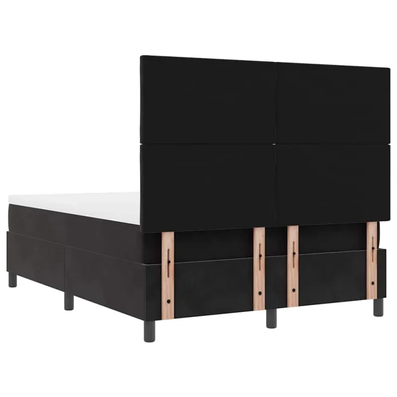 LED Čiužinio Lova su čiužiniu Juodas 140 x 190 cm Aksomas