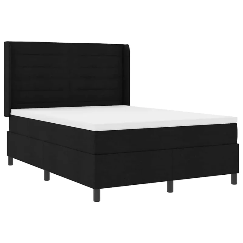 LED Čiužinio Lova su čiužiniu Juoda 140 x 200 cm audinys