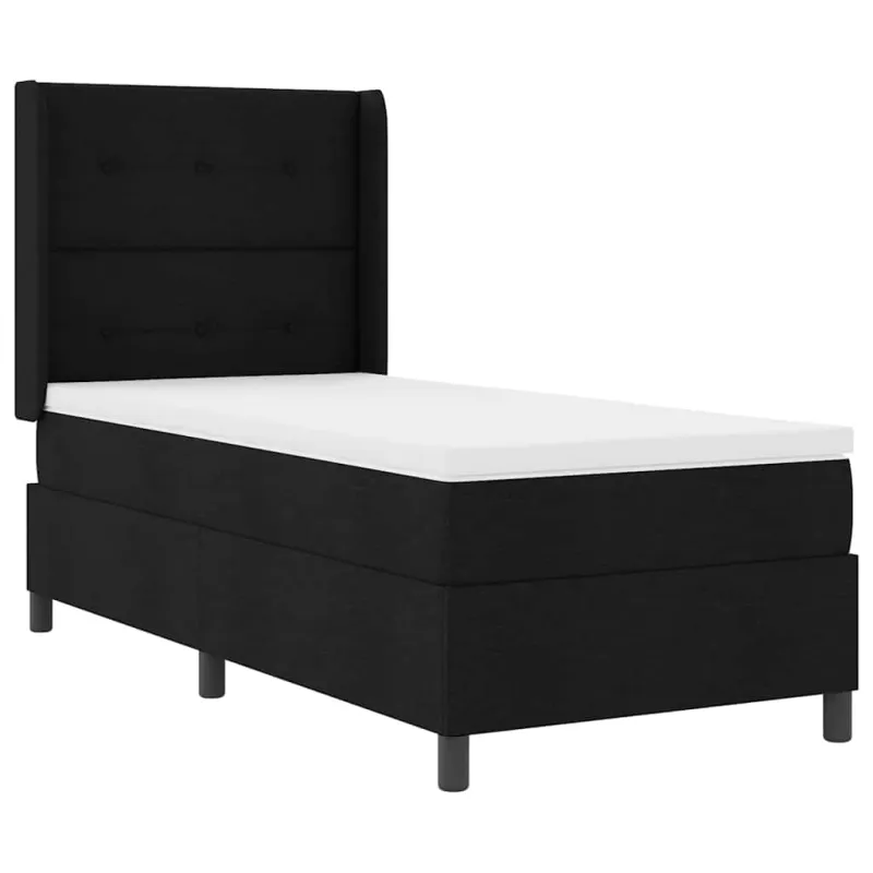 LED Čiužinio Lova su čiužiniu Juoda 90 x 190 cm audinys