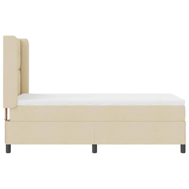 LED Čiužinio Lova su čiužiniu Kreminė 90 x 200 cm audinys