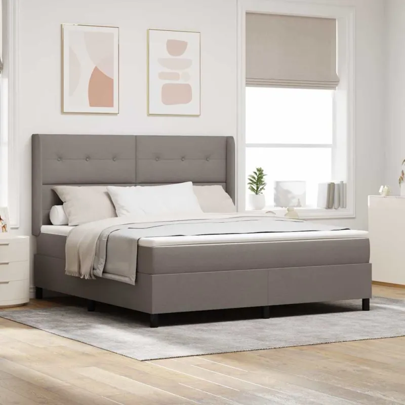 LED Čiužinio Lova su čiužiniu Taupe 180 x 200 cm audinys