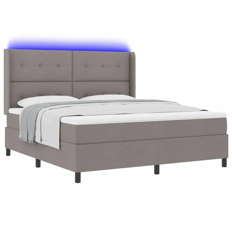 LED Čiužinio Lova su čiužiniu Taupe 180 x 200 cm audinys