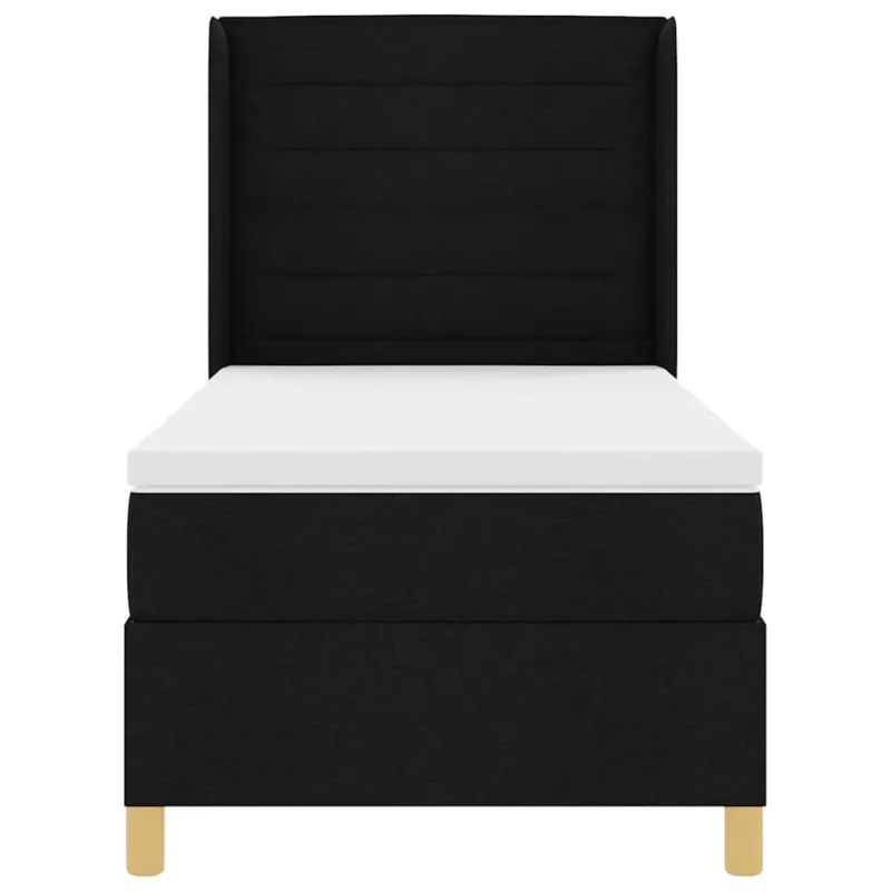 Kiemas lova su LED juostelėmis Juoda 90 x 190 cm audinys