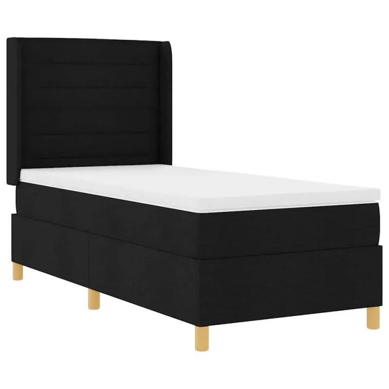 Kiemas lova su LED juostelėmis Juoda 100 x 200 cm audinys