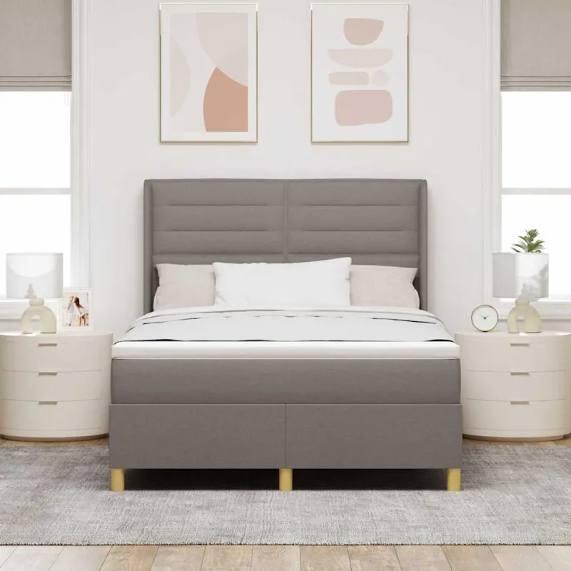 Kiemas lova su LED juostelėmis Tortora 140 x 200 cm audinys