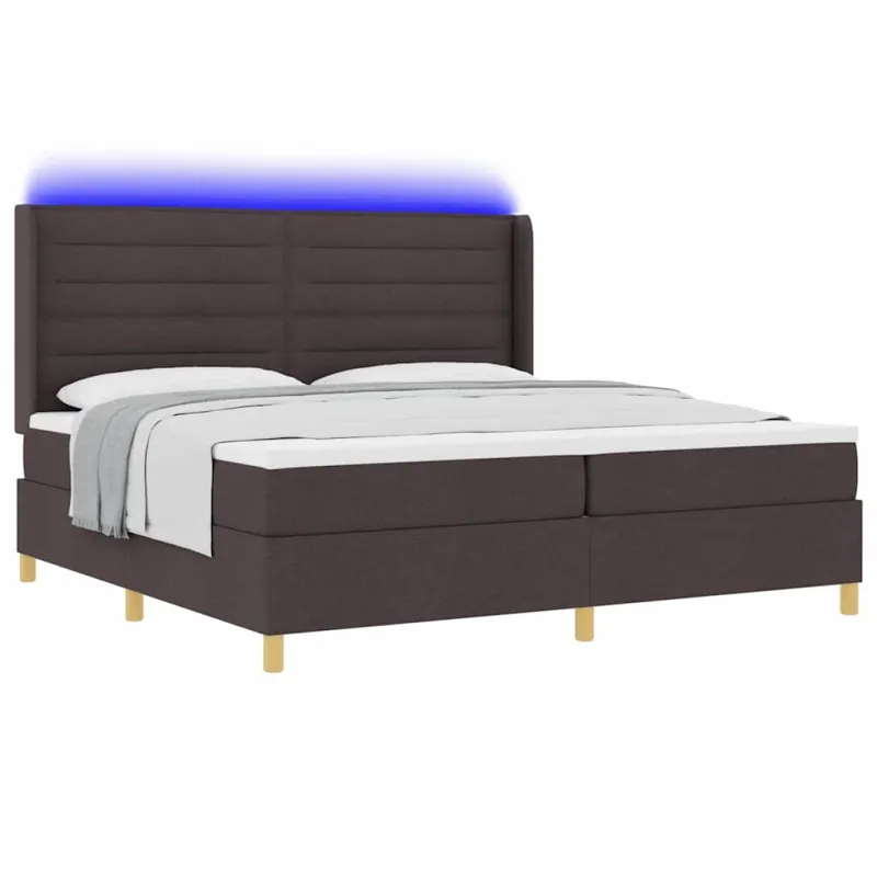Kiemas lova su čiužiniu su LED Ruda 200 x 200 cm audinys