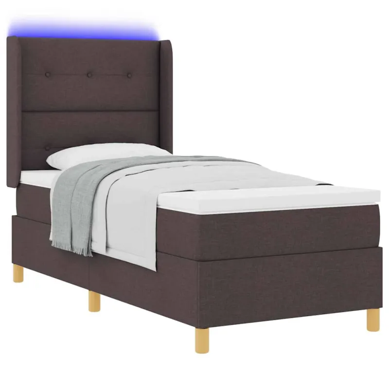 Kiemas lova su LED juostelėmis Ruda 90 x 190 cm audinys