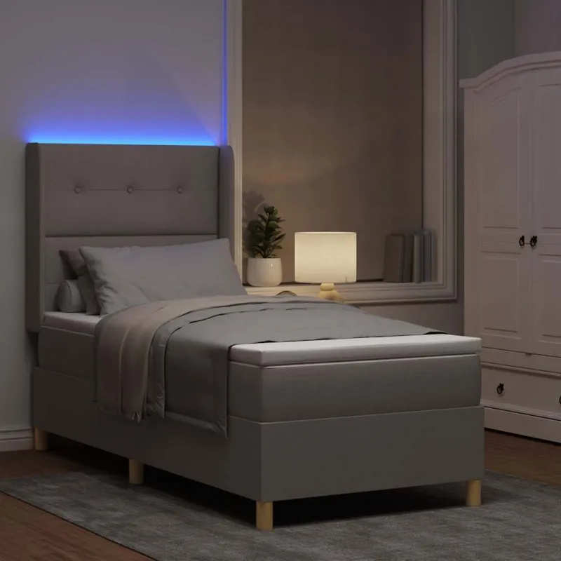 Kiemas lova su LED juostelėmis Tortora 100 x 200 cm audinys