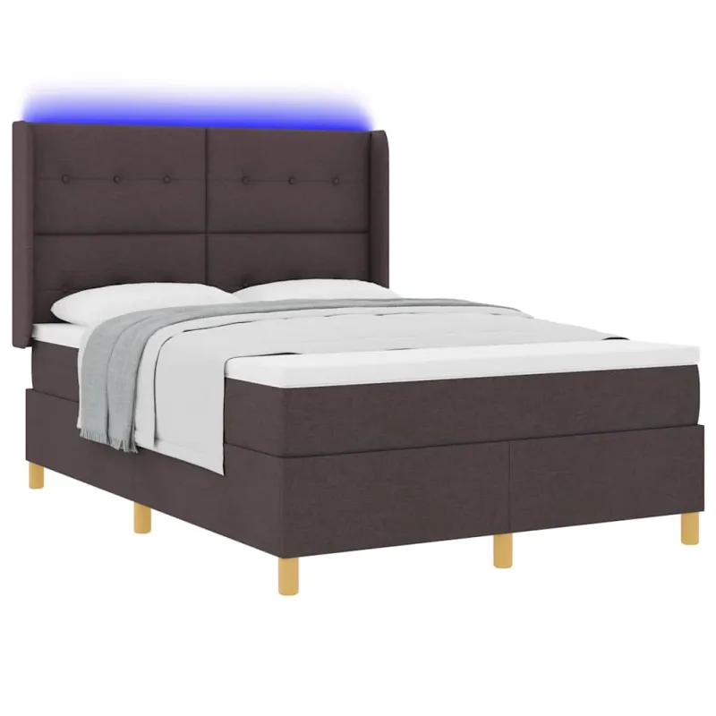 Kiemas lova su LED juostelėmis Ruda 140 x 200 cm audinys