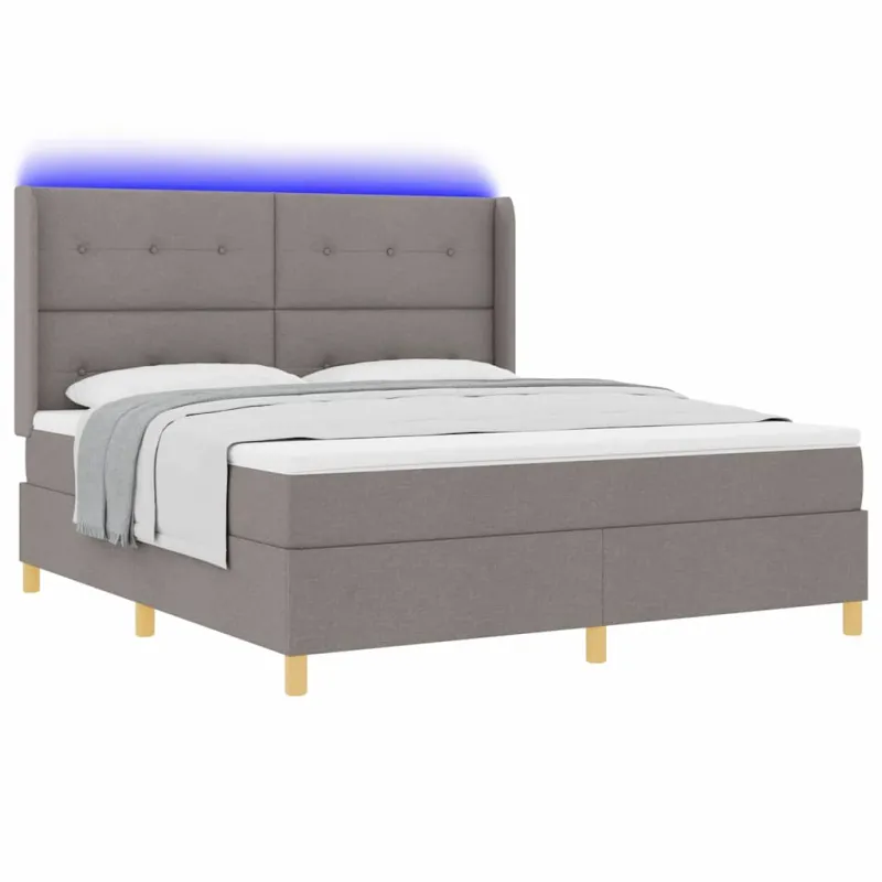 Kiemas lova su LED juostelėmis Tortora 180 x 200 cm audinys