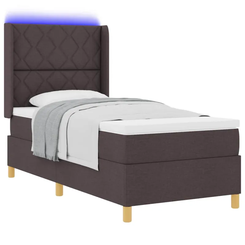 Kiemas lova su LED juostelėmis Ruda 100 x 200 cm audinys