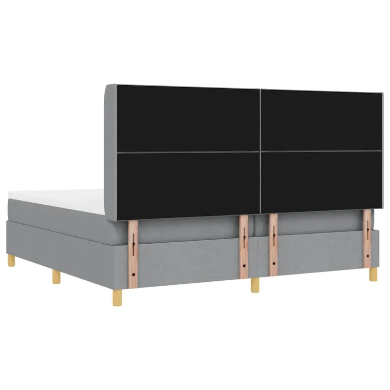 Kiemas lova su čiužiniu Šviesiai pilka 200 x 200 cm audinys