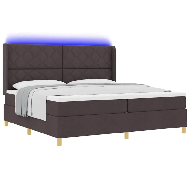 Kiemas lova su čiužiniu su LED Ruda 200 x 200 cm audinys