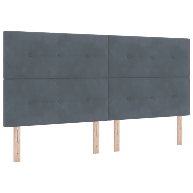 Kiemas lova su čiužiniu Tamsiai pilka 200 x 200 cm Aksomas