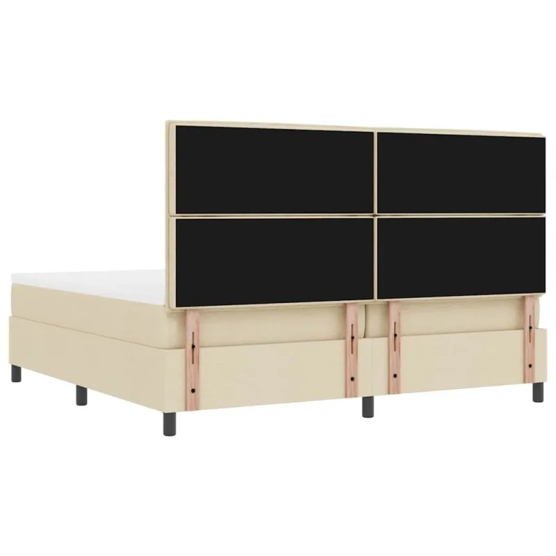 Kiemas lova su čiužiniu Kreminė 200 x 200 cm audinys