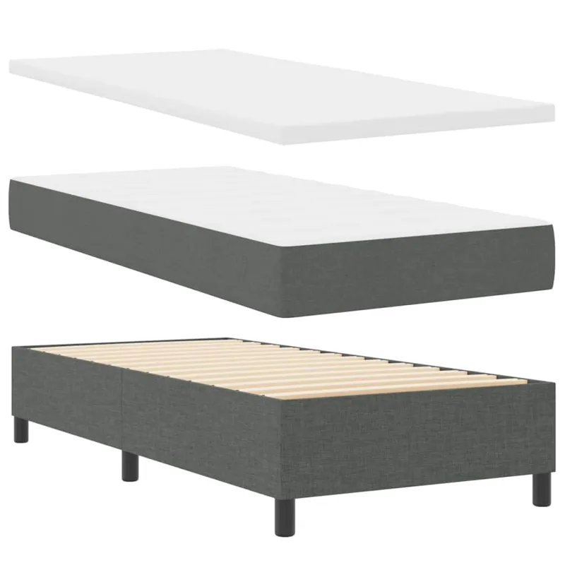 Kiemas lova su galvūgalio Tamsiai pilka 80 x 200 cm audinys