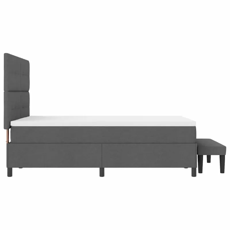 Kiemas lova su pagalve Tamsiai pilka 140 x 190 cm audinys