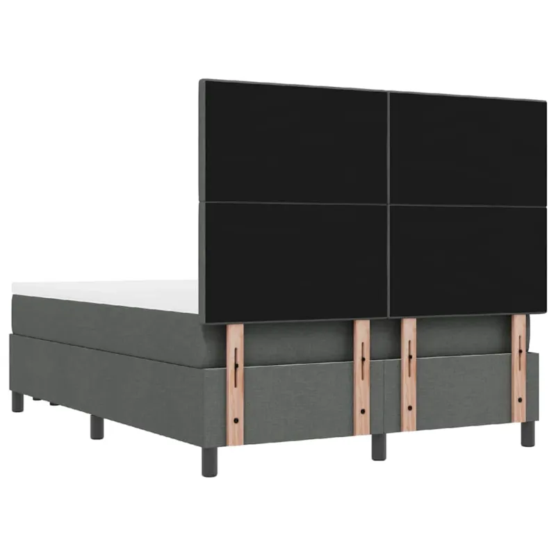 Kiemas lova su pagalve Tamsiai pilka 140 x 190 cm audinys