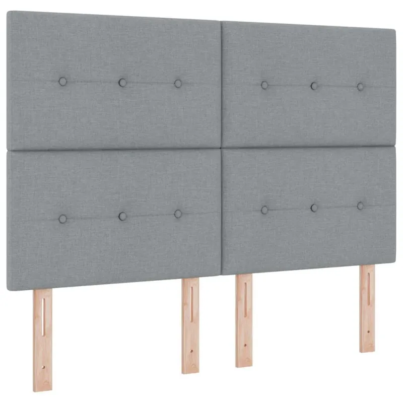 Kiemas lova su galvūgalio Šviesiai pilka 140 x 200 cm audinys