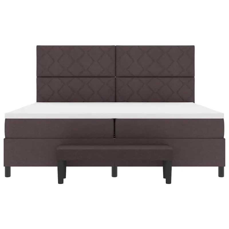 Kiemas lova su čiužiniu Tamsiai rudas 200 x 200 cm audinys