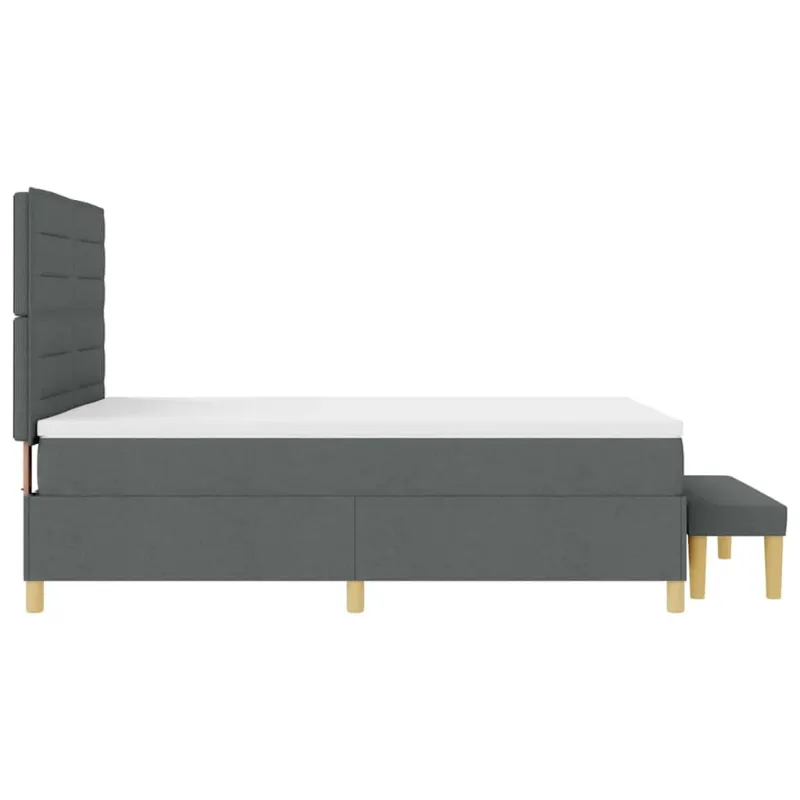 Kiemas lova su pagalve Tamsiai pilka 200 x 140 cm audinys