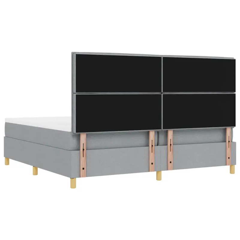 Kiemas lova su čiužiniu Šviesiai pilka 200 x 200 cm audinys